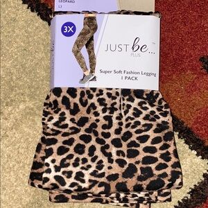 Just Be Plus Brown Leopard Leggings